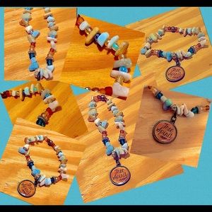 ➡️BOGO!!⬅️  Smooth Larimar slabs, Swavroski Seed beads, “Free Spirit” Cab Charm